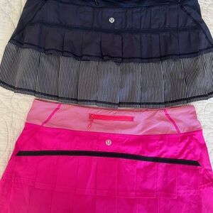 Lululemon Athletica Pace Setter Women's Pink and Navy Skirt set
